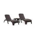 Rainbow Outdoor Roma 3-Piece Chaise Lounger Set-Brown RBO-ROMA-BRW-3CL